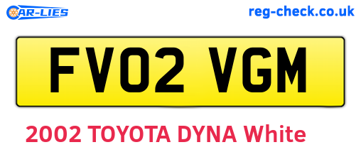 FV02VGM are the vehicle registration plates.