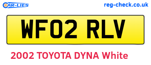 WF02RLV are the vehicle registration plates.