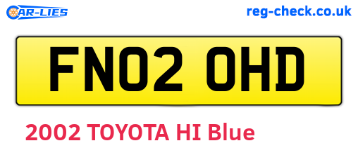FN02OHD are the vehicle registration plates.