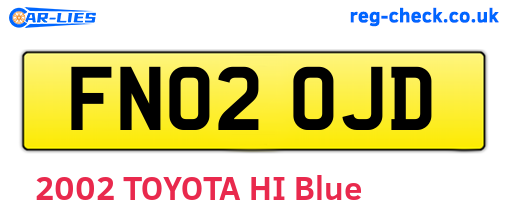 FN02OJD are the vehicle registration plates.
