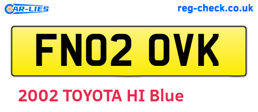 FN02OVK are the vehicle registration plates.