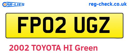 FP02UGZ are the vehicle registration plates.