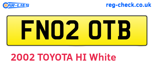 FN02OTB are the vehicle registration plates.