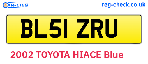 BL51ZRU are the vehicle registration plates.