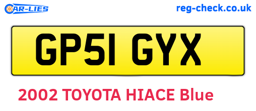 GP51GYX are the vehicle registration plates.