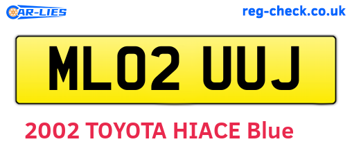 ML02UUJ are the vehicle registration plates.