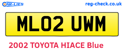 ML02UWM are the vehicle registration plates.
