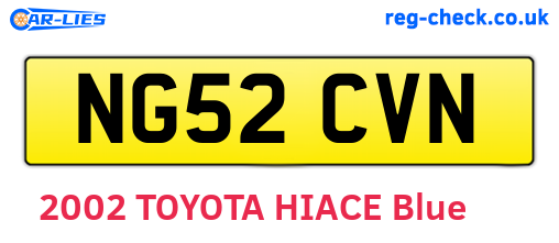 NG52CVN are the vehicle registration plates.