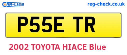P55ETR are the vehicle registration plates.