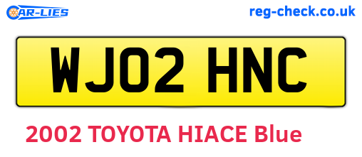 WJ02HNC are the vehicle registration plates.