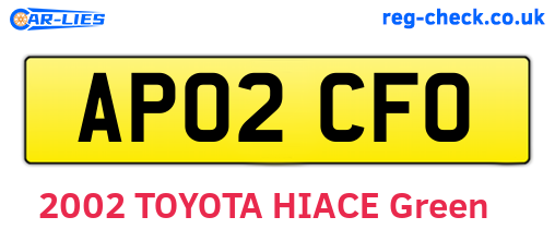 AP02CFO are the vehicle registration plates.