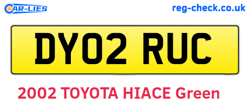 DY02RUC are the vehicle registration plates.