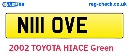 N111OVE are the vehicle registration plates.