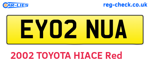 EY02NUA are the vehicle registration plates.