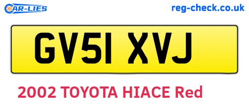 GV51XVJ are the vehicle registration plates.