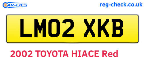 LM02XKB are the vehicle registration plates.