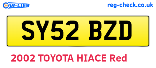 SY52BZD are the vehicle registration plates.