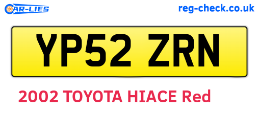 YP52ZRN are the vehicle registration plates.