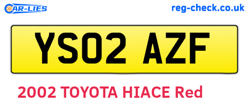 YS02AZF are the vehicle registration plates.