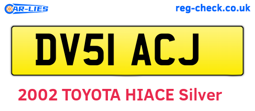 DV51ACJ are the vehicle registration plates.