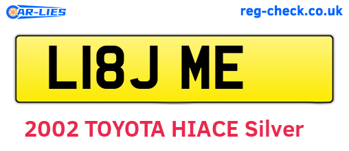 L18JME are the vehicle registration plates.
