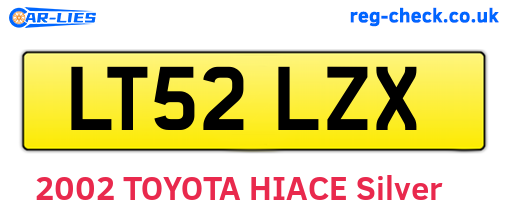 LT52LZX are the vehicle registration plates.