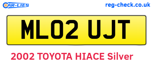 ML02UJT are the vehicle registration plates.