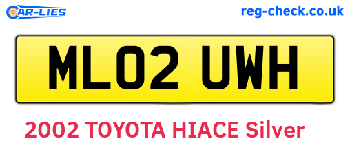 ML02UWH are the vehicle registration plates.