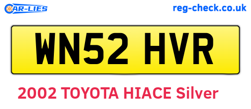 WN52HVR are the vehicle registration plates.