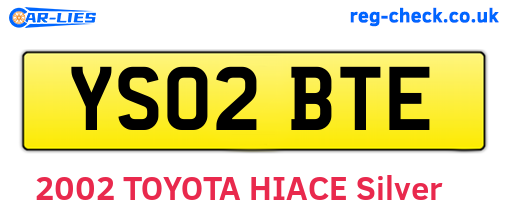 YS02BTE are the vehicle registration plates.