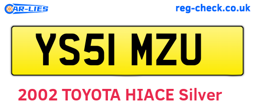 YS51MZU are the vehicle registration plates.
