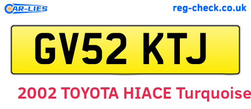 GV52KTJ are the vehicle registration plates.