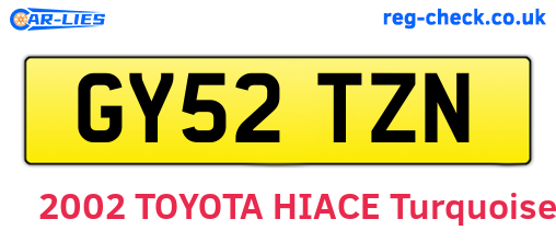 GY52TZN are the vehicle registration plates.
