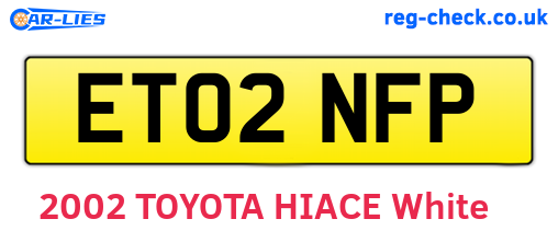 ET02NFP are the vehicle registration plates.