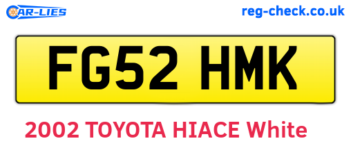 FG52HMK are the vehicle registration plates.