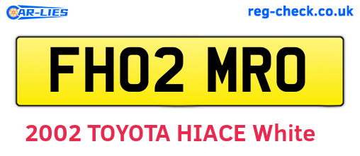 FH02MRO are the vehicle registration plates.