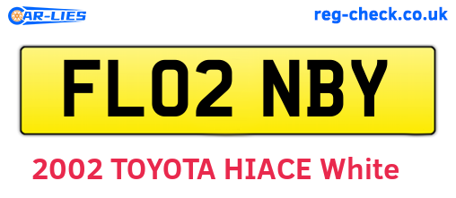 FL02NBY are the vehicle registration plates.