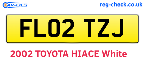 FL02TZJ are the vehicle registration plates.