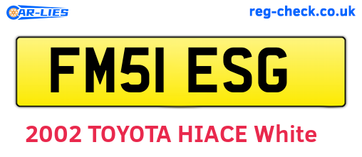 FM51ESG are the vehicle registration plates.