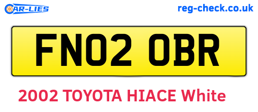 FN02OBR are the vehicle registration plates.