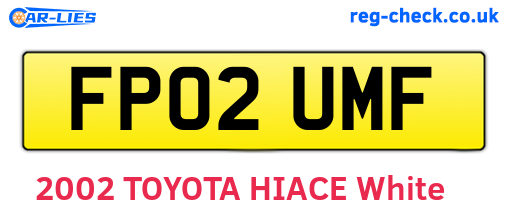 FP02UMF are the vehicle registration plates.