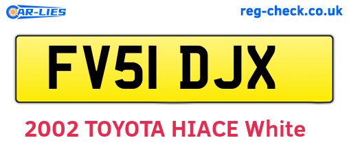FV51DJX are the vehicle registration plates.