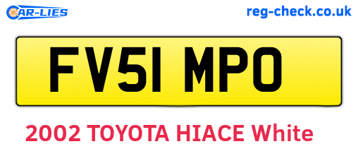 FV51MPO are the vehicle registration plates.
