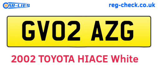 GV02AZG are the vehicle registration plates.
