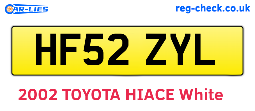 HF52ZYL are the vehicle registration plates.