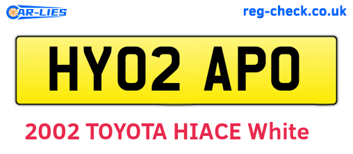 HY02APO are the vehicle registration plates.