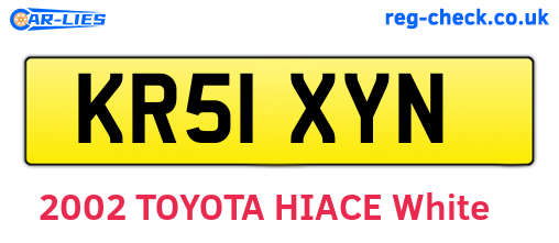 KR51XYN are the vehicle registration plates.