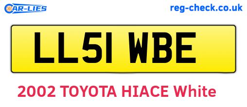 LL51WBE are the vehicle registration plates.