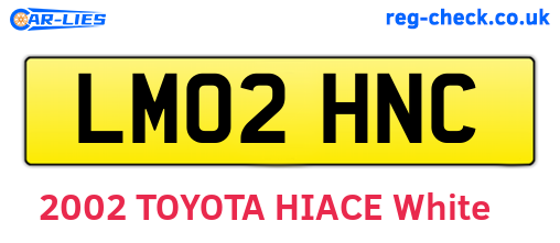 LM02HNC are the vehicle registration plates.