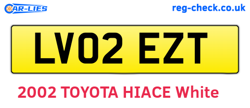 LV02EZT are the vehicle registration plates.